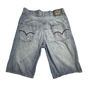 VTG Levis 579 Baggy Shorts Mens 34 Blue Denim Relaxed Fit Casual Distressed Jean